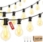 75FT Outdoor String Lights with 35+3 Waterproof Bulbs, 2FT Bulbs Apart, Dimmable & Connectbale, Commercial Grade Patio String Lights for Outside Porch Backyard Garden Deck Decor