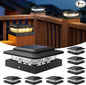 kolpop 4x4 Solar Post Cap Lights Outdoor 8Pack- 3 Color Temperatures& 2 Level Brightness, IP65 Waterproof, 16 LED Black Fence Deck Post Light Solar Powered Only for 4×4/3.5×3.5 Wood/Vinyl Posts