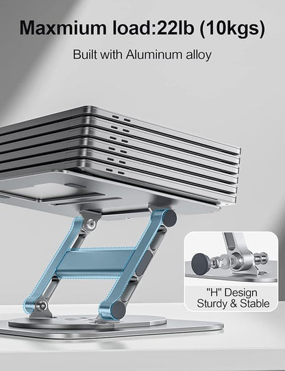 MCHOSE Laptop Stand, 360 Swivel Aluminum Computer Stand Ergonomic Laptop Riser Notebook Holder Compatible with 17 inch MacBook Air Pro, Dell XPS, HP, Lenovo More Laptops,Grey