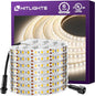 Outdoor LED Strip Lights Waterproof White, 16.4ft IP67 High Density Dimmable Tape Light 4000K, 600 LEDs, 300Lm/ft, 12V Flexible Rope Lights for Home, Balcony, Roof, Patio (Power Source Not Included)