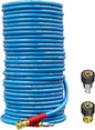 POHIR 150ft Pressure Washer Hose 3/8" 4800 PSI, Kink Resistant Industrial Grade Hose with Quick Connect Ends and Adapters for Hot & Cold Water up to 248°F, Steel Wire Braided Hose for Power Washing