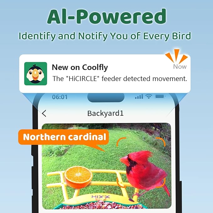HIXX Smart Bird Feeder with Camera, AI Identify Birds & Auto Capture, 2K HD Live Camera Birdwatching with Color Night Vision for Bird Lovers Gifts Include Magnetic Toy
