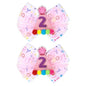 2Pcs Birthday Hair Bow for Baby Girls 1 2 3 4 5 6 Years, Pink Confetti Ice Cream Party Decorations, Sparkling Bows Hair Accessories for 2nd Birthday