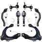Detroit Axle - 8PC Front Upper Control Arms, Sway Bars, Inner and Outer Tie Rods Replacement for 2003-2007 Honda Accord L4 2.4L