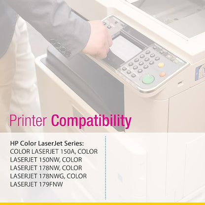 CS Replacement Compatible with HP 150A Toner Cartridge W2062A to use with 150NW 178NW 178NWG 179FNW (Yellow, 1-Pack)