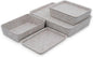 Welaxy Lidded Felt Drawer Organizer Trays with lids Desktop Organizer Bins Storage box for crafts office supplies pen notes Junk Makeup Stationery Organize 3- Pack gift idea (Oatmeal)