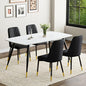 White Dining Table Set for 4, 62'' Dining Table Set for 4, Sintered Stone Dining Room Sets for 4, Easy to Assemble