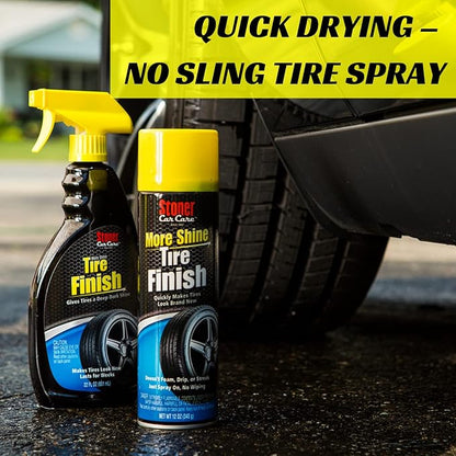 Stoner Car Care 91094-6PK More Shine Tire Finish – Tire Shine Spray for a Deep Matte Black Finish with Long-Lasting Rain-Resistant Protection, Non-Greasy No Sling – 12 oz (Pack of 6)