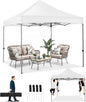 COBIZI 10x10 Pop up Canopy Heavy Duty Without Sidewalls, Easy Set-up Commercial Outdoor Party, 100% Waterproof Wedding Canopy Gazebo, 3 Height Adjustable with Handle Bag,White