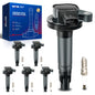 KAX 6-Pack Ignition Coils and Double Iridium Spark Plug Set Compatible with Ford Edge 2011-2014 3.7L, Explorer 2011-2017, F-150,