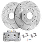 Detroit Axle - Front Brake Kit for Silverado Suburban Sierra Yukon XL 1500 Chevy Tahoe GMC Cadillac Escalade, Drilled & Slotted
