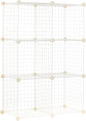 Amazon Basics 6 Cube Wire Grid Storage Organizer, Stackable Storage Cubes, Modular Closet Organizer Shelves, 14.6" D x 30.3" W x 44.8" H, White