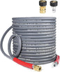 3/8″ Pressure Washer Hose 50 FT — 4500 PSI Steel-Braided Non-Marking Rubber | For Hot & Cold Water, Quick-Connect With M22 Fittings, Industrial-Grade Replacement for Gas Pressure Washers