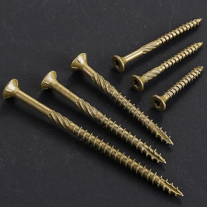 #10 * 2-1/2" Deck Screws, (402pcs) 5 lbs.Exterior Wood Screws, Rust Resistant Epoxy Coated, Bronze, T20 Star Bit