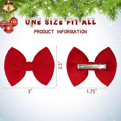 Baby Girls Christmas Hair Bows Clips Handmade Bow Hair Clips Christmas Hair Accessories Alligator Clip for Babies Infant Toddlers Little Kids 6 PCS Red White Green