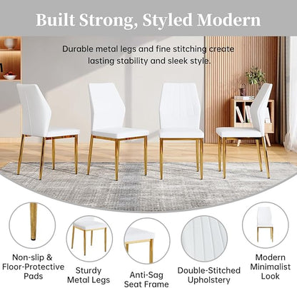 63" Modern Black Dining Table Set for 6 with Chairs, 7 Piece Rectangular Dining Room Table and 6 PU Leather Chairs, Kitchen Dining Set with Matte Wood Finish, Geometric Base, Easy Assembly
