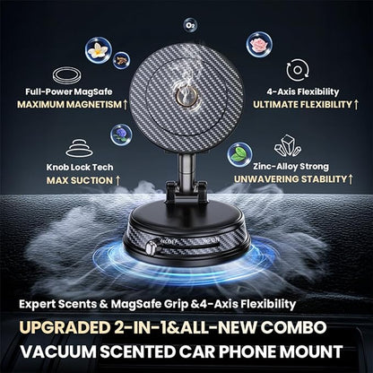 360° Adjustable Car Aromatherapy Tablet Magnetic Phone Holder, Compatible with iPhone 17 Pro Max, 16, 15, 14, 13, 12, Air Plus & More. Perfect for Car, Kitchen, Bedroom, Gym & More