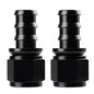 Ucreative 12AN Straight Push Lock Hose Fitting End Black 2PCS