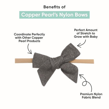 Copper Pearl Baby Bows: Stylish Headbands for Baby Girls, Premium Soft and Stretchy Baby Headbands, Perfect for Newborns, Trendy Designs - Gobi