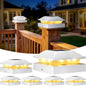 Peasur 4x4 Post Solar Lights 6 Pack, 2 Modes 16 LED Solar Post Cap Light Waterproof, Deck Fence Post Solar Lights Powered Outdoor, Fit 4x4 Wood/Vinyl Posts for Porch Patio