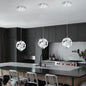 ykolupty Pendant Lights Kitchen Island Crystal Globe Chandelier LED Silver Island Light Crystal Pendant Light for Dining Foyer Entrance