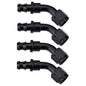 EVIL ENERGY 10AN 45 Degree Push Lock Hose Fitting End Black 4PCS