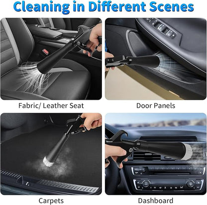 Car Cleaning Gun, High Pressure Air Blow Gun with 2 Nozzles, Air Cleaning Gun Detailing Kit, Interior Metal Dry Cleaning Gun Works with Air Compressor