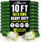 10ft Outdoor/Indoor Extension Cord 10/3 Gauge Ultra Heavy Duty 3 Prong SJTW, Waterproof, Flexible Cold-Resistant Long Power Cord,15A 125V 1875W, Green by LifeSupplyUSA