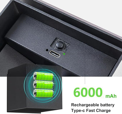 LED Wall Lights for Room Decor, 16 Colors RGB Wall Lamp, Battery Operated Wall Sconce 6000mAh, Rechargeable, Remote Control, Dimmable, Cordless Wall Light for Bedroom Living Room, Black