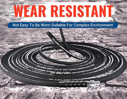 YAMATIC 3/8" Pressure Washer Hose 100 FT 4200 PSI for Hot/Cold Water, Kink Resistant Swivel 3/8" & M22-14 Quick Connection Wear Resistant Industry Grade Compatible with Most Power Washer