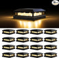 Solar Post Cap Lights Outdoor 16 Packs for 4x4 5x5 Vinyl/Wooden Posts, Waterproof Solar Powered Fence Cap Light with Warm/Cool Lighting, Black 16LEDs Deck Caps Lights for Yard, Garden, Patio