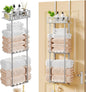 HapiRm Towel Rack Bathroom Storage - 3 Tier Over The Door & Wall Mounted Rolled Towel Racks Holder Organizer with Metal Shelf and 6 Hooks for Small Bathroom, Camper, Rv - Sliver