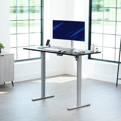 VIVO Electric 60 x 30 in Standing Desk, Memory Height Adjustment, 1B Series, Holds 220 lbs, Black Top Gray Frame, DESK-KIT-1G6B-30