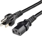 Amazon Basics PC Power Cord, 3 feet, AC Power Cord for Monitor, Computer, TV, 3 Prong, 18 AWG, 125 Volts, Black
