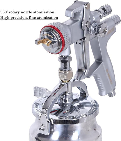 HVLP Spray Gun, Siphon Air Paint Sprayer Gun with 1.7mm Nozzle Sets, 1000CC Automotive Paint Gun, Professional for Car, Furniture, House Painting