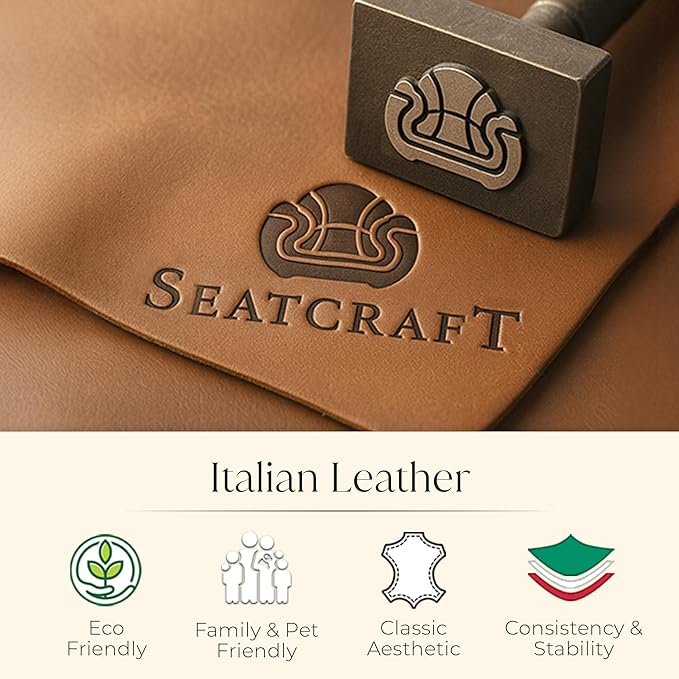 Seatcraft Diamante Zero-Gravity CoolZero Italian Leather Home Theater Seating, Power Headrest, Power Recline, Row of 4 Left Loveseat, Tawny