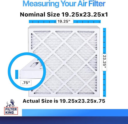 Filter King 19.25x23.25x1 Air Filter | 4-PACK | MERV 8 HVAC Pleated A/C Furnace Filters | MADE IN USA | Actual Size: 19.25 x 23.25 x .75"