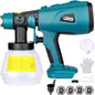 YEX-BUR Cordless Paint Sprayer for Makita 18V Battery, Handheld HVLP Spray Gun for Furniture Fence Cars Walls DIY Works House Painting(Battery Not Included)