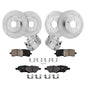 Detroit Axle - Brake Kit for Chevrolet Malibu Pontiac G6 Saturn Aura, Drilled and Slotted Brake Rotors Brakes Pads Front Brake C
