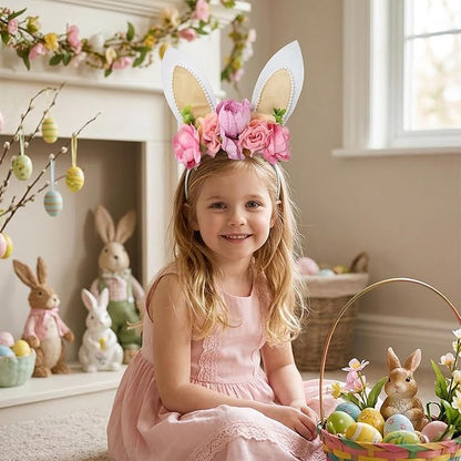 Children Easter Bunny Ears Headband Long Ear Hairband for Baby Girls Infant Toddlers Kids