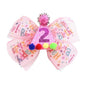 2nd Birthday Hair Bow for Girls, Hot Pink Hair Clip Hair Accessories for Girls 1 2 3 4 5 6 Years Birthday Party Supplies Decorations