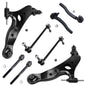 Detroit Axle - Front 8pc Control Arms Kit for 2004-2010 Toyota Sienna, 2 Lower Control Arms with Ball Joints 4 Tie Rods 2 Sway B