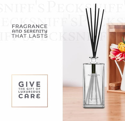 Pecksniff's Prestige 100 ml/3.3 fl oz Square Reed Diffuser Set, Oudwood & Vetiver