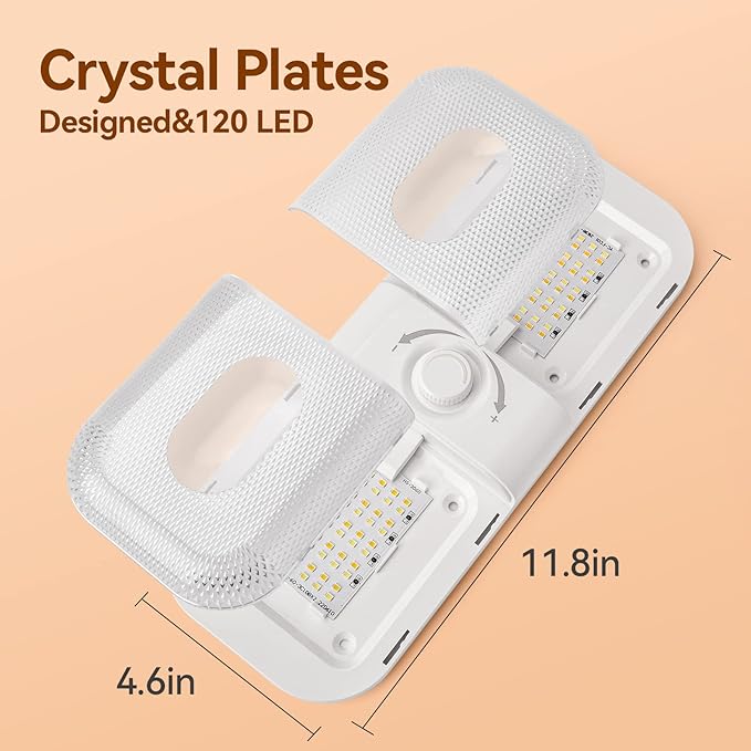 LILTSDRAE RV Lights Interior 1700LM，3 Color 12V Volt Led Light, Super Bright 120 LEDs Dome Light Fixture for RV Accessories/Camper/Car/Trailer/Boat (Crystal Finish/(Cold +Warm+Natural Light) 4PCS)