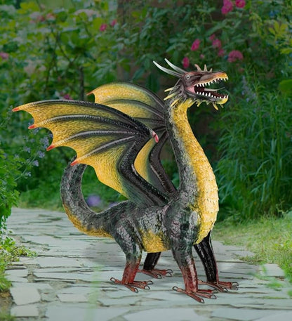 Regal Art & Gift Dragon Metal Statue – Indoor Outdoor Decorative Sculpture for Home & Garden Décor, Weather-Resistant Yard Art Figure for Patio, Lawn, Green
