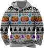 Halloween Hoodie Men Graphic Pumpkin Ghost Printed Sweatshirt Casual Trendy Long Sleeve Halloween Hooded Tops with Pockets