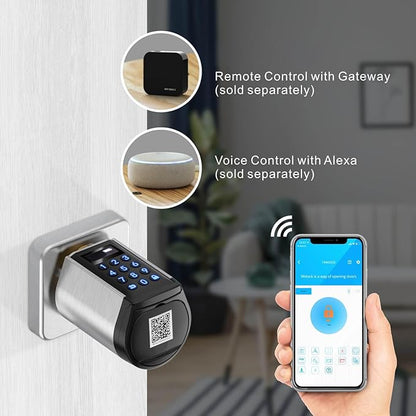 WELOCK 5-in-1 Smart Door Lock,Keyless Entry Lock for Front Door, Password Keypad + Bluetooth App + Cards +Key