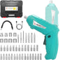 Small Electric Screwdriver, 3.7V Rechargeable Cordless Screwdriver with LED Light, Electric Screwdriver Kit Includes 45pcs Bit Set, USB Charging Cable, Carrying Case