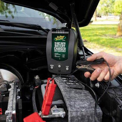 Battery Tender 10 AMP 12V Battery Charger and Maintainer - Automotive Switchable 10 AMP / 6 AMP / 2 AMP - Selectable Chemistry Standard Lithium AGM - Cars SUVs Trucks – 022-0229-DL-WH