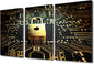 3 Panel Modern Wall Art Data Security Concept Pictures Print on Canvas for Living Room Bedroom Bathroom Wall Decoration, Wooden Framed Gallery-Wrapped Ready to Hang, 36" Wx24 H